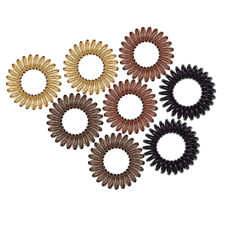 8 Pack Spiral Hair Ties, Traceless Hair Rings for Thick Hair, Multicolor - Picture 7 of 7
